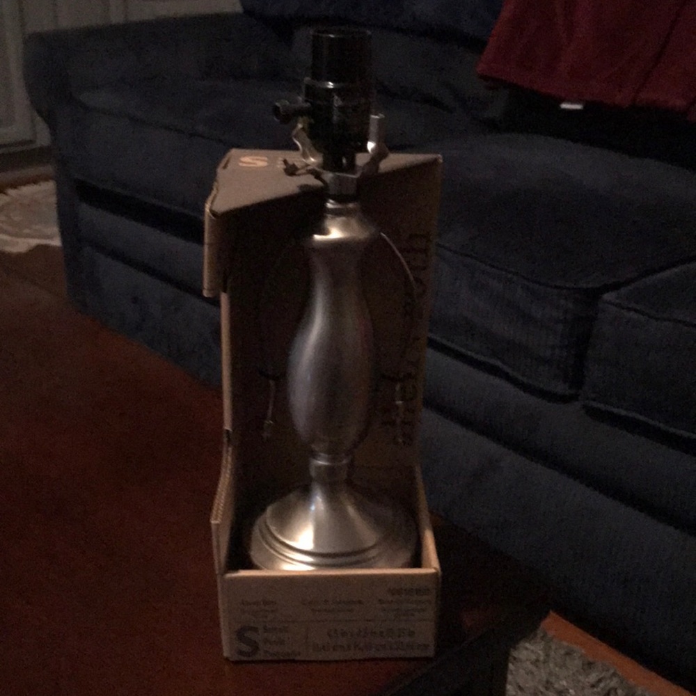 Allen + Roth small brushed nickel lamp base NWT